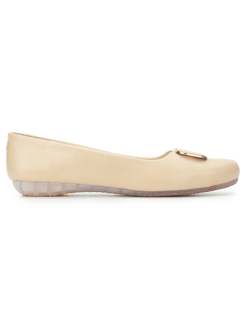 Nude PU Stylish Slip-On Flat Ballerina (TC-1206-NUD)