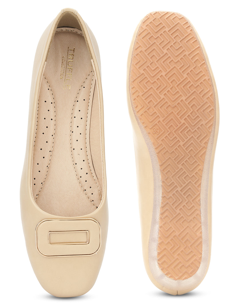 Nude PU Stylish Slip-On Flat Ballerina (TC-1206-NUD)