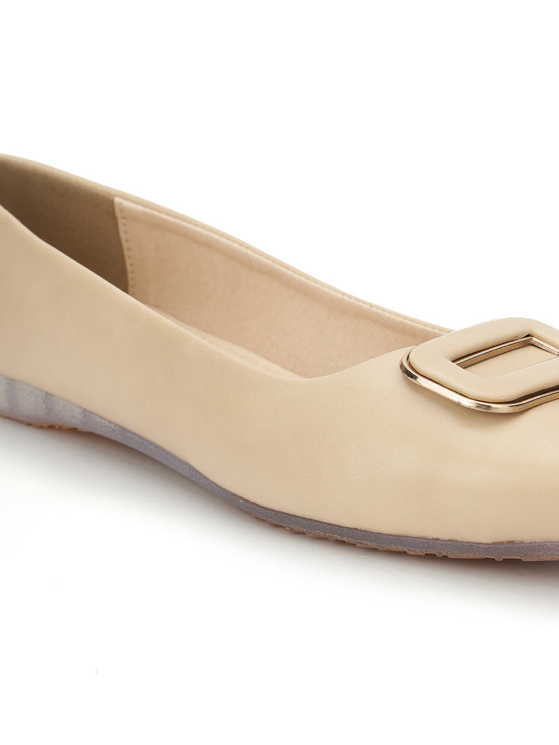 Nude PU Stylish Slip-On Flat Ballerina (TC-1206-NUD)