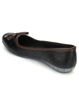 Black PU Stylish Slip-On Flat Ballerina (TC-1213-BLK)