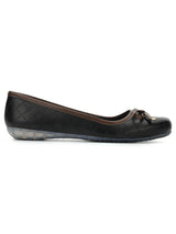 Black PU Stylish Slip-On Flat Ballerina (TC-1213-BLK)