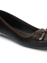 Black PU Stylish Slip-On Flat Ballerina (TC-1213-BLK)