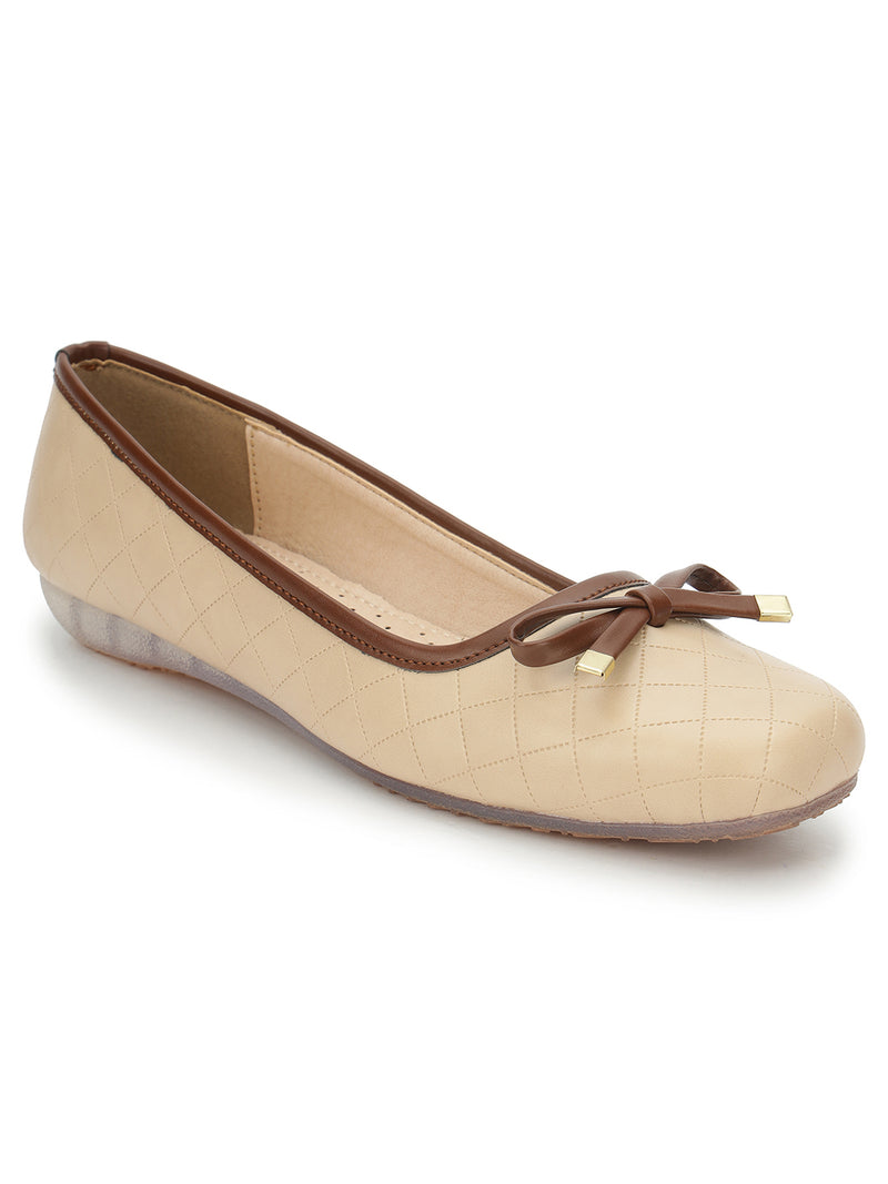 Nude PU Stylish Slip-On Flat Ballerina (TC-1213-NUD)