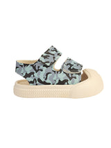 Blue Wrap Toe Camouflage Velcro Sandals For Kids-Unisex (TC-1218-BLU)