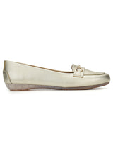 Pale Gold PU Stylish Slip-On Flat Loafers (TC-1219-PGLD)