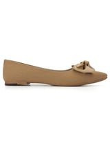 Beige PU Stylish Slip-On Flat Ballerina (TC-1220-BEIG)