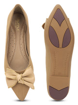 Beige PU Stylish Slip-On Flat Ballerina (TC-1220-BEIG)