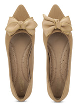 Beige PU Stylish Slip-On Flat Ballerina (TC-1220-BEIG)