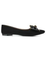 Black PU Stylish Slip-On Flat Ballerina (TC-1220-BLK)