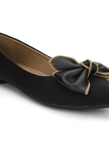 Black PU Stylish Slip-On Flat Ballerina (TC-1220-BLK)