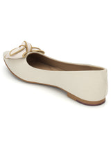 Cream PU Stylish Slip-On Flat Ballerina (TC-1220-CRM)