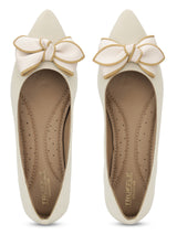 Cream PU Stylish Slip-On Flat Ballerina (TC-1220-CRM)