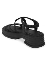 Black PU Slip-On Block Heel Sandals (TC-1851-BLK)