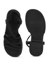 Black PU Slip-On Block Heel Sandals (TC-1851-BLK)