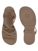 Khaki PU Slip-On Block Heel Sandals (TC-1851-KHA)