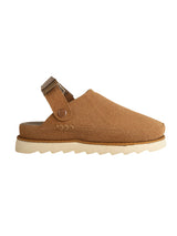 Camel Suede Adjustable Strap And Top Design Velcro Clog Flats (TC-2026-1-CML)