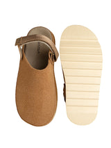 Camel Suede Adjustable Strap And Top Design Velcro Clog Flats (TC-2026-1-CML)