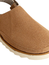 Camel Suede Adjustable Strap And Top Design Velcro Clog Flats (TC-2026-1-CML)