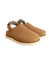 Camel Suede Adjustable Strap And Top Design Velcro Clog Flats (TC-2026-1-CML)