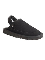 Black Suede Adjustable Strap Velcro Slip-On Flats (TC-2026-2-BLK)