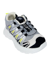 Grey Black Mesh Speed Laces Sneakers For Kids-Unisex (TC-219-GRYBLK)