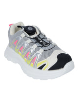 Grey Pink Mesh Speed Laces Sneakers For Kids-Unisex (TC-219-GRYPNK)