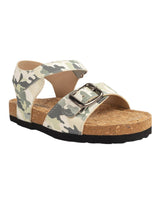 Green Camouflage Cork-Latex Footbed Velcro Sandals For Kids-Unisex (TC-261102-GRN)