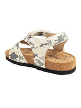 Green Camouflage Cork-Latex Footbed Velcro Sandals For Kids-Unisex (TC-261102-GRN)