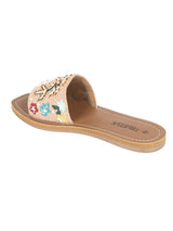 Pink Fabric Embellished Open Toe Flats (TC-261109-PNK)