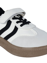 Black Synthetic Leather Velcro Sneakers For Kids-Unisex (TC-589-B-BLK)