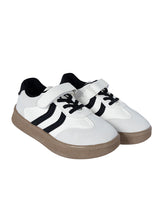 Black Synthetic Leather Velcro Sneakers For Kids-Unisex (TC-589-B-BLK)