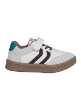 Brown Green Synthetic Leather Velcro Sneakers For Kids-Unisex (TC-589-B-BRO)