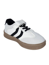 Black Synthetic Leather Velcro Sneakers For Kids-Unisex (TC-589-BLK)