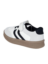 Black Synthetic Leather Velcro Sneakers For Kids-Unisex (TC-589-BLK)