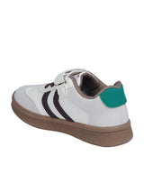 Brown Green Synthetic Leather Velcro Sneakers For Kids-Unisex (TC-589-BRO)