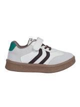 Brown Green Synthetic Leather Velcro Sneakers For Kids-Unisex (TC-589-BRO)