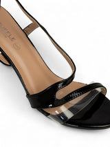 Black Patent Leather Stiletto Heel Sandals (TC-65302-100-BLK)