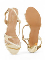 Light Gold Patent Leather Stiletto Heel Sandals (TC-65302-100-LGLD)