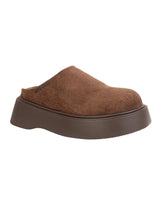 Brown Suede Slip-On Flatform Heels (TC-6615-BRO)