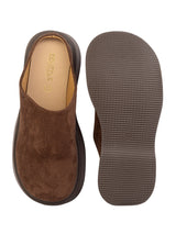 Brown Suede Slip-On Flatform Heels (TC-6615-BRO)