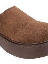 Brown Suede Slip-On Flatform Heels (TC-6615-BRO)
