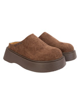 Brown Suede Slip-On Flatform Heels (TC-6615-BRO)