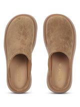Khaki Suede Slip-On Flatform Heels (TC-6615-KHA)