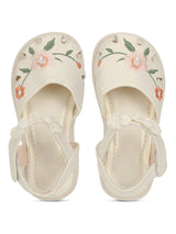Beige PU Velcro Sandals For Kids-Girls (TC-861-BEIG)