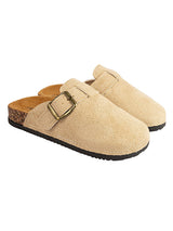 Beige Suede Cork-Latex Footbed Slip-On Flats For Kids-Unisex (TC-928-BEIG)