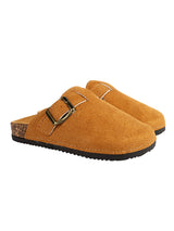 Camel Suede Cork-Latex Footbed Slip-On Flats For Kids-Unisex (TC-928-CML)