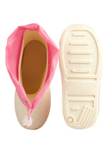 White Rubber Bunny Applique Detailed Lace-Up Rain Boots For Kids-Unisex (TC-97-300-WHT)