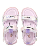 Purple PU Velcro With LED Lights Sandals For Kids-Girls (TC-985-PUR)