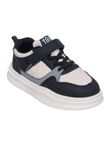 Black Synthetic Leather Velcro Sneakers For Kids-Unisex (TC-A12-B-BLK)