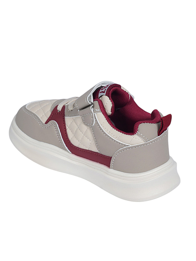 Red Synthetic Leather Velcro Sneakers For Kids-Unisex (TC-A12-B-RED)